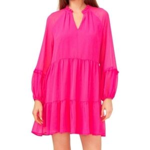 Vince Camuto Arresting Orchid Three Tier Mini dress Size XS